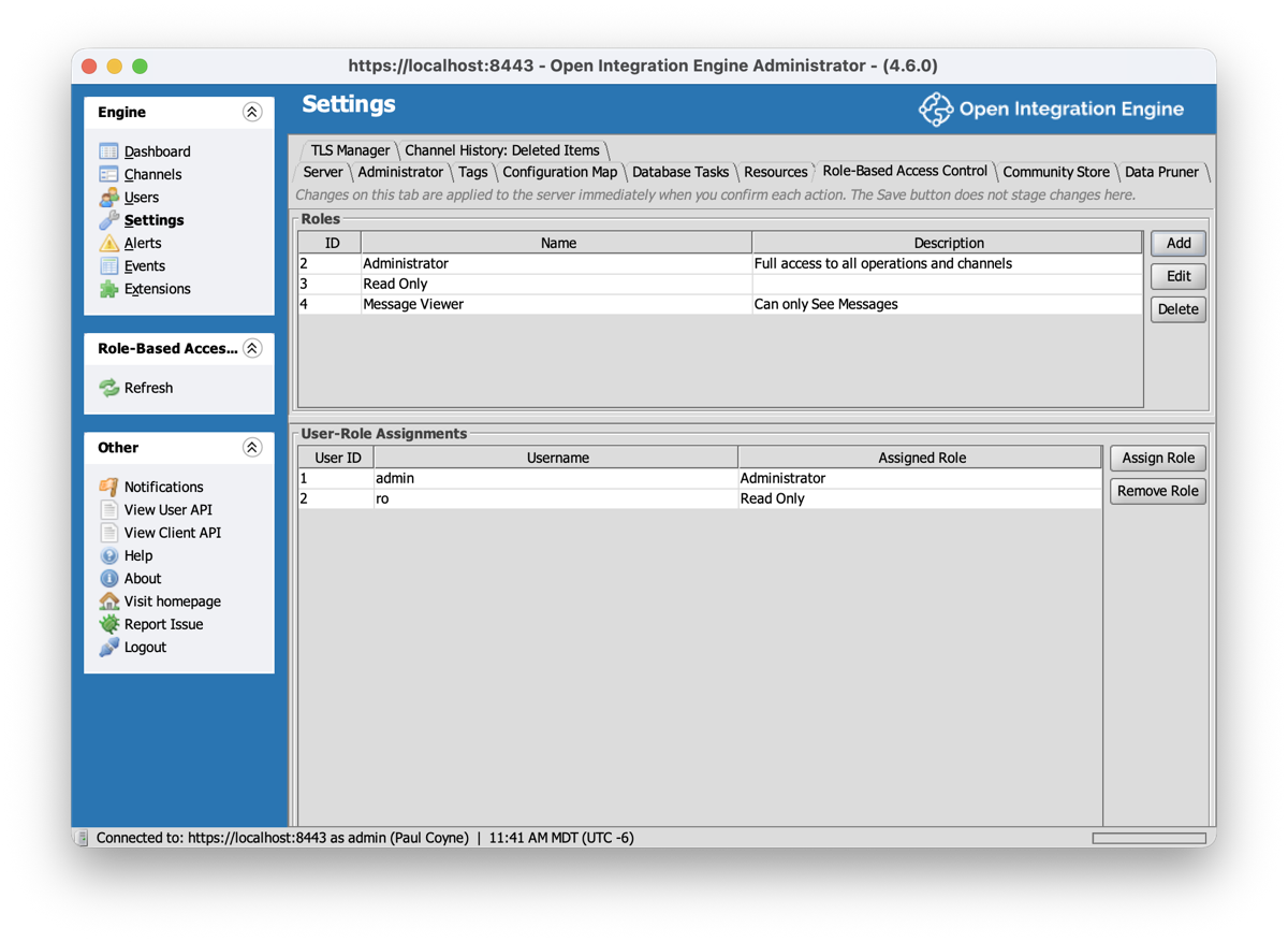 Role Based Access Control screenshot