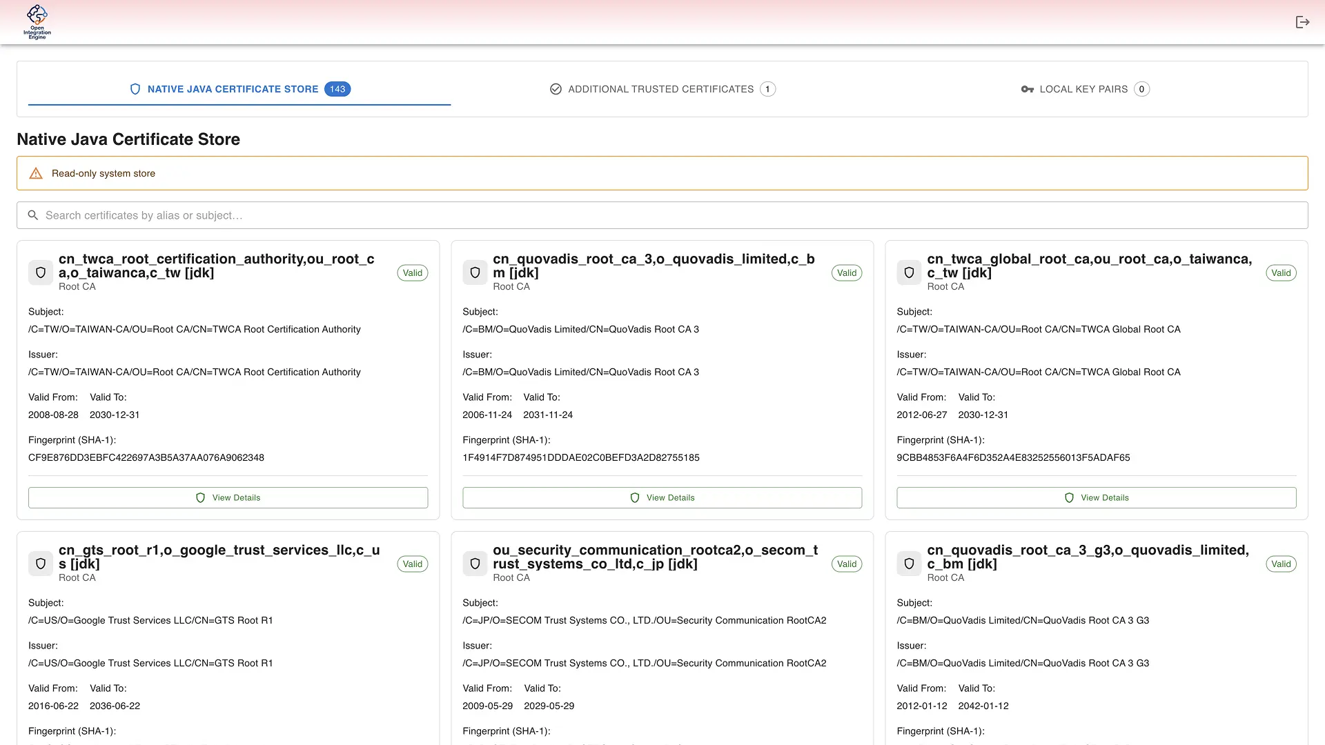 TLS Manager screenshot